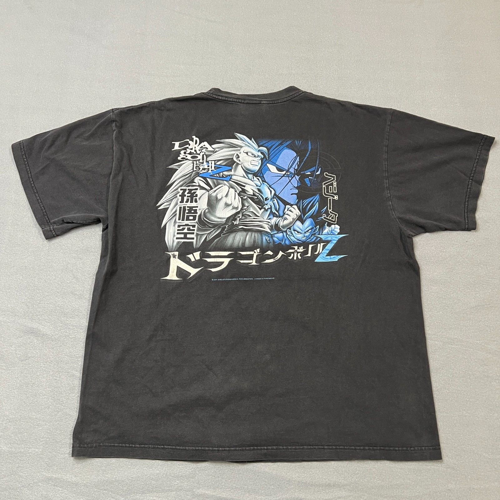 Vintage 2001 Dragon Ball Z T-Shirt Mens Xl Black Super Saiyan 3 Goku Graphic Tee
